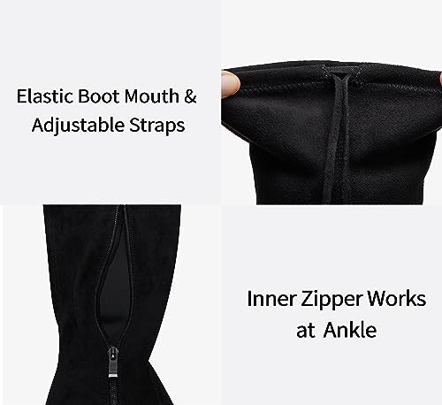 Vepose Women’s Thigh High Over The Knee Boots Suede Fashion Long 3.5 Inch Heel Boots with Zipper4