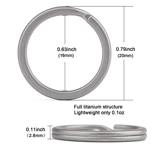 Image of FEGVE Titanium Key Chain Rings Split Rings 4 Pack - Durable, Lightweight and Corrosion-Resistant Keyrings for Home & Car Keys