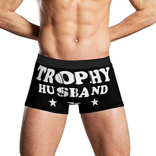 Trophy Husband Tag-Free Boxer Briefs with Waistband Moisture-Wicking Underwear for Men