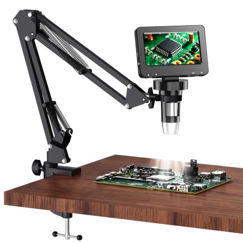 Image of 4.3 Inch Digital Soldering Microscope with C-Clamp