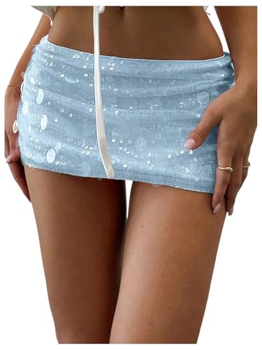 Image of Floerns Women's Sequin Low Waist Mini Skorts Night Out Skirt Shorts