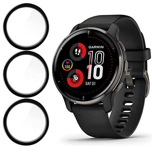 Lamshaw Garmin Venu 2 Plus XN[veN^[ [3pbN] Lamshaw 3D tJo[ PET \tgXN[veN^[ tB Garmin Venu 2 Plus 2022 SMARTWATCH Ή (3