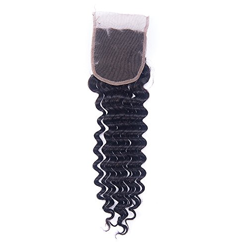Zorssar Hair Brazilian Virgin Hair Deep wave 44 Free Part closure 100% Unprocessed Human Hair Weave Grade 10A Natural color 12inch