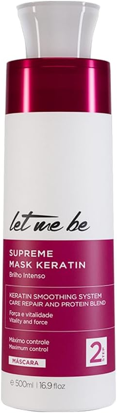 Let Me Be Supreme Mask Keratin Smoothing System Step 2 – 500ml / 16.9 fl.oz – Professional Hair Restructuring & Frizz Control Treatment with Keratin for Smooth, Disciplined Hair