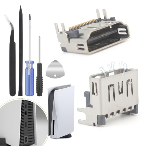 RongZy 2PCS f&uuml;r PS5 HDMI Port f&uuml;r PlayStation 5 PS5 HDMI Anschluss Buchse Schnittstelle Anschlussbuchse Zubeh&ouml;rteile mit Reparatursatz