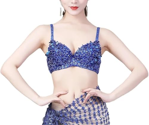 Top à écharpe avec frange femmes pour tenue de danse orientale multicolore