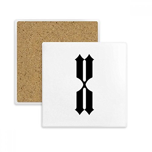 Coaster carré noir pour éviter les taches de tasse avec chiffres romains dix - 2
