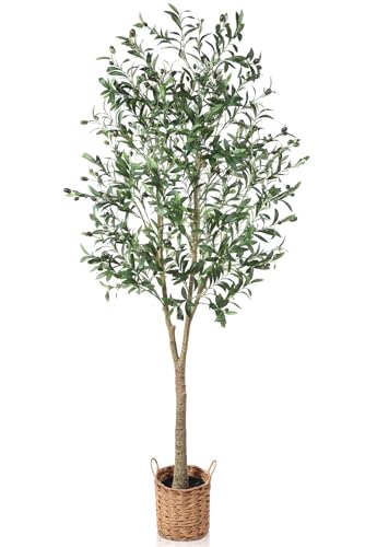 5FT Olive Tree Artificial Faux Olive Tree Indoor with Lifelike Leaves Large Tall Fake Plants Artificial Olive Plants Suitable for Indoor Living Room Garden Decor