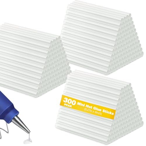 Hot Glue Sticks, 300 Pack 0.27 x 4 Inches Hot Glue Sticks for Glue Guns, Hot Melt Glue Sticks Mini Hot Glue Gun Sticks for DIY, Art, Crafts, Decorations