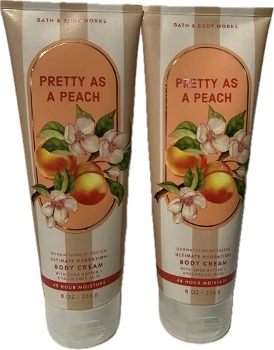 Bath & Body Works Women's Pretty As A Peach Ultimate Hydration Body Cream 8 Ounces Pack of 2