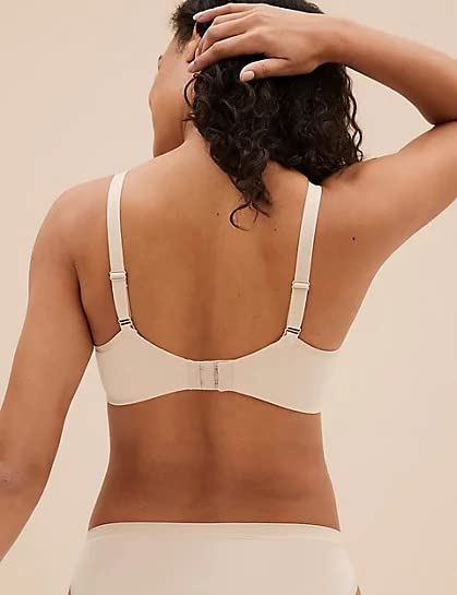 Image of Marks & Spencer Womens Cotton Blend Non Padded Non Wired Cross Over Embroidered Bra