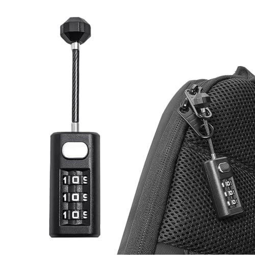 PC Gepäckschloss - 8,9cm Reiseschloss | Zahlenschloss für Rucksäcke | Dreistelliges wiederherstellbar | Mini-schloss für Koffer, Spinde, Fitnessstudio, Schule, Reisen, Rucksack-ßverschlussschloss