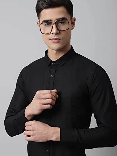 Image of Majestic Man Slim Fit Solid Cotton Blend Formal Shirt for Men