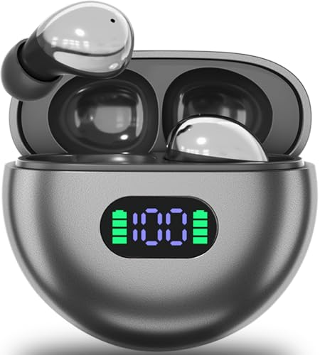 イヤホン bluetooth ワイヤレスイヤホン BUSAX 2026新 ぶるーとゅーす イヤフォン 睡眠用 Type-C充電 小型/軽量 耳塞がず快適 数字LEDディスプレイ 落ちない 快適装着感 ランニング スポーツ 片耳/両耳モード 通勤/通学/WEB会議/に適用 iOS/Android (ブラック)