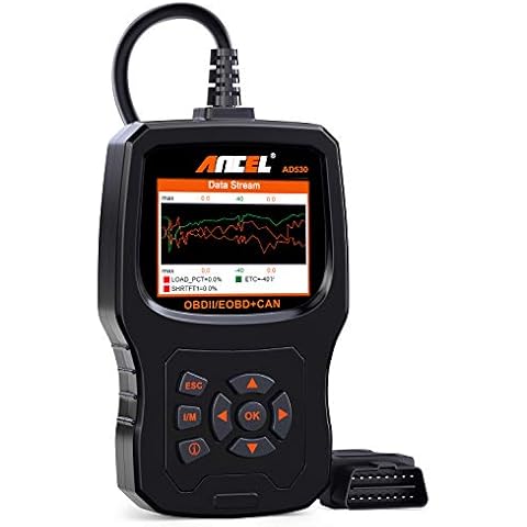 ANCEL AD530 Vehicle OBD2 Scanner Car Code Reader Diagnostic Scan Tool with Enhanced Code Definition and Upgraded Graphing Battery Status Cover