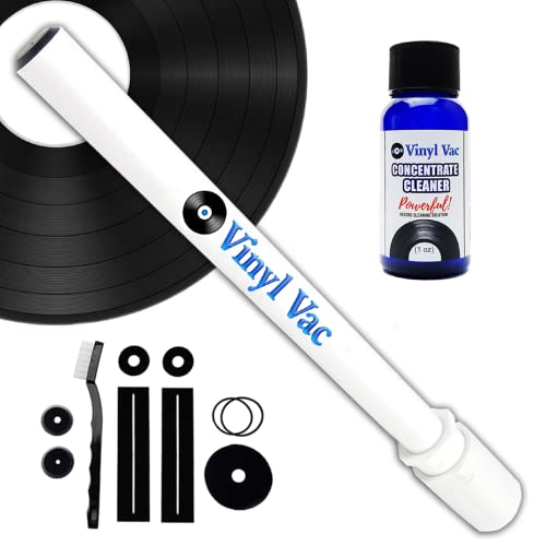Vinyl Vac 33 Combo Record Cleaning Kit 33 Concentrate Cleaner (1 oz) w/NO Alcohol - Safe for Your Records! Vinyl Record Cleaner Kit Attaches to Your Wet/Dry vac