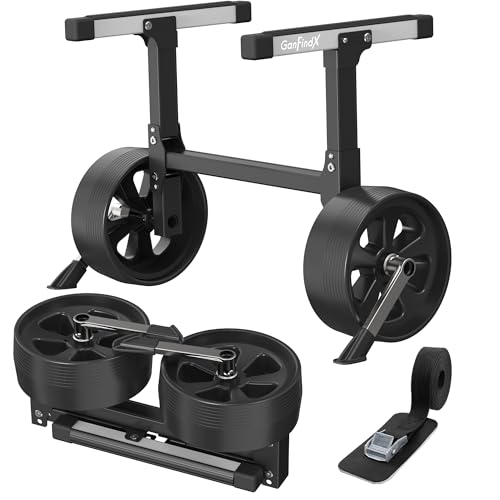 GanFindX Kayak Cart Heavy-Duty Aluminum Foldable Kayak Canoe Trolley with Adjustable Elastic Straps | Portable Lightweight Kayak Cart Dolly