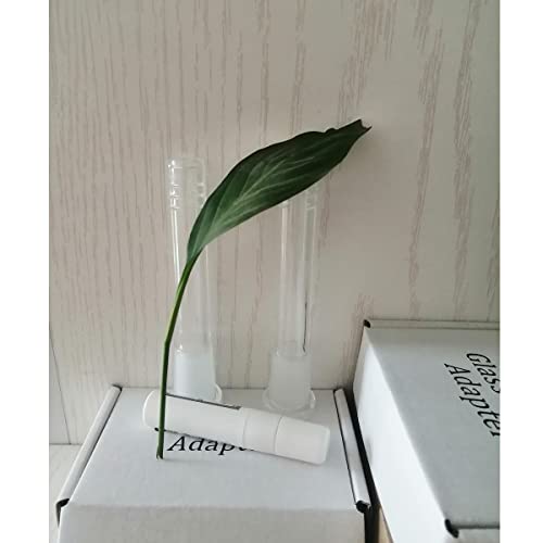 2 pcs (Total Length: 5.2 inch) 18mm by 14mm Glass Tube Downstem Adapter Clear Scientific Tube Adapter for Science and Lab Experiments