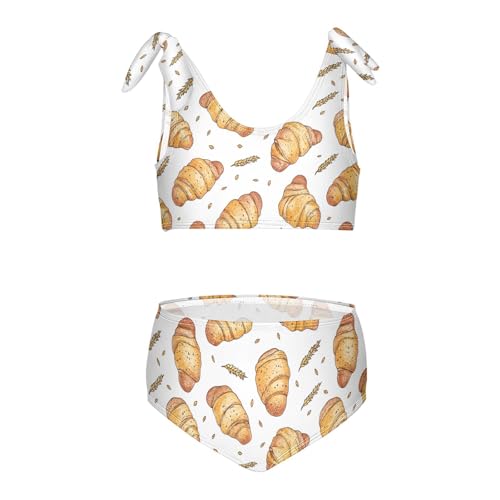 Wusikd Sausage Rolls Girls Swimsuits Two Piece White Swimwear Bikini Set for for Girls Size 3T