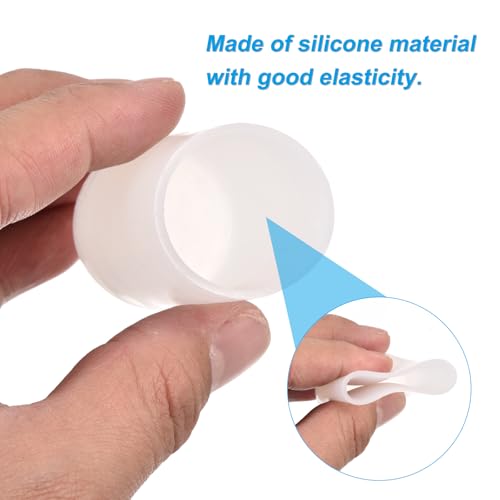 Image of uxcell 4Pcs Silicone End Caps, 30mm(1-3 /16 inch) ID 38mm(1-1 /2 inch) Height Round Rubber Elastic Screw Thread Protectors Flexible Screw Bolt Covers Caps for Metal Tube Rod Bolt, Clear