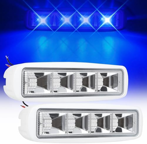 Miniatura 1 de Luces LED impermeables para barco, luz azul, 72 W, luces marinas para muelle de cubierta de 4000 LMS, luz de inundación de 120  F para pontón de