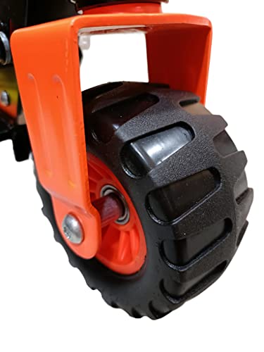 Image of Playon XLA - 200 Foldable Scooter for Kids, 2 Wheels Scooter with Side Stand, 4 Level Adjustable Handle, Tractor Finish Wheels with Brake, Kick Scooter for Kids 4-8 Years (Orange - Black)