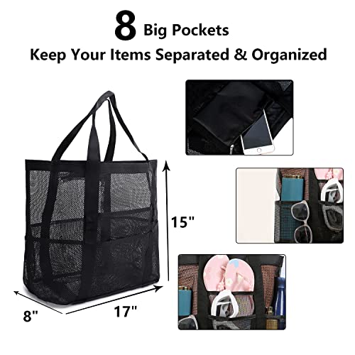 Moepie Mesh Beach Bag, Lightweight Tote Bag With Zipper For Toys & Beach, Outdoor ＆ Pool Vacation Essentials #TOP2