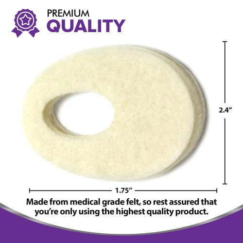 Oval Shaped Felt Callus Protective Pads - Adhesive Foot Pads That Surround Calluses From Rubbing On Shoes - 1/8" - 25 Pack #TOP2