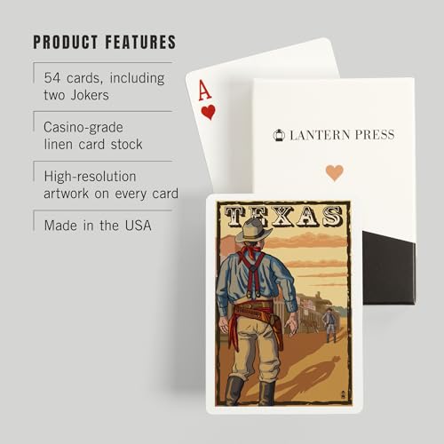 Lantern Press Texas Cowboy Standoff, 52 naipes Póker miniatura 3