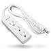Fosmon 3 Outlet Power Strip Heavy Duty with 3FT Extension Cord, 3 Prong Grounded AC Plug, UL Listed (White)