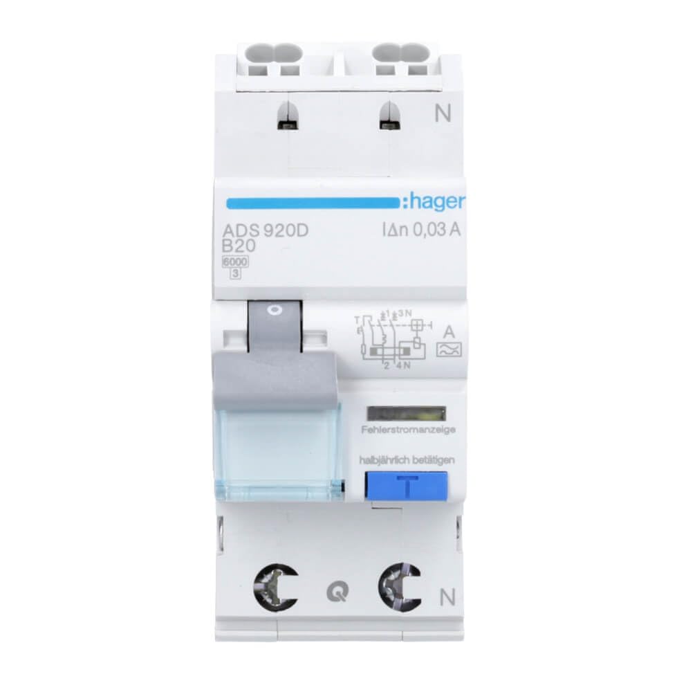 Hager ADS920D FI-LS 1P+N 6kA B-20A 30mA A QC