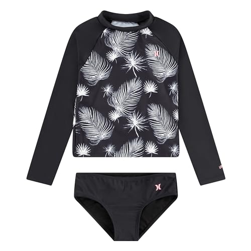 Hurley Girls' Long Sleeve Rash Guard Swimsuit