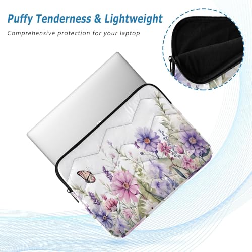 Funda para portátil 13-14 pulgadas con flores y mariposas miniatura 5