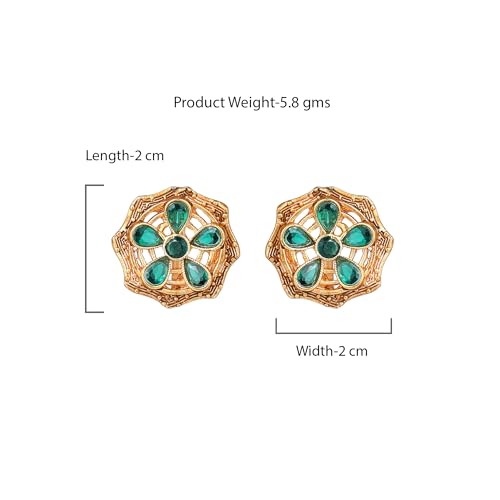 Image of Estele Elegant Flower CZ Stud Earrings with Matte Finish for Women