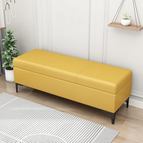 IYUESQ Banco de Almacenamiento de Piel sintética, tapizado, para cabecera de Cama, otomana de Entrada con Espacio de Almacenamiento para Dormitorio y Sala de Estar. Soporta 150 kg (100 x