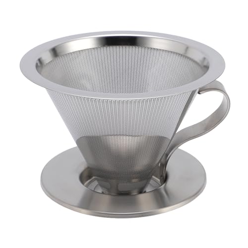 Stainless Steel Coffee Dripper, Paperless Pour Over Coffee Dripper with 300 Mesh Filter Cone, Portable Reusable Filter for Travel, Business Trips, Camping