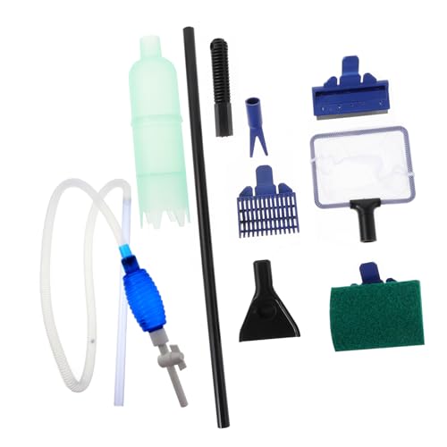 GRIRIW Aquarium Cleaning Brush Set Complete Kit with Water Changer Gravel Vacuum Easy Fish Tank Maintenance