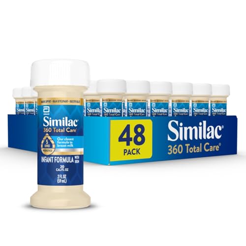 Similac 360 Total Care Infant Formula, Has 5 HMO Prebiotics, Our Closest Prebiotic Blend to Breast Milk, Non-GMO, Baby Formula, Ready to Feed, 2-fl-oz...