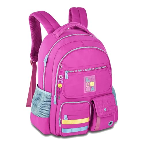 Mochila Luluca Costa Feminina Grande Escolar Bolsos Juvenil Notebook (Rosa)