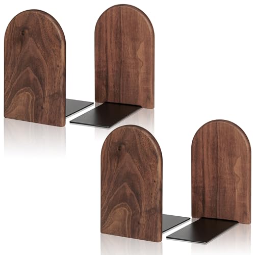 Image of Book Ends,2 Pair Medium Bookends Wood Book Ends Universal Economy Bookend (2, Medium)