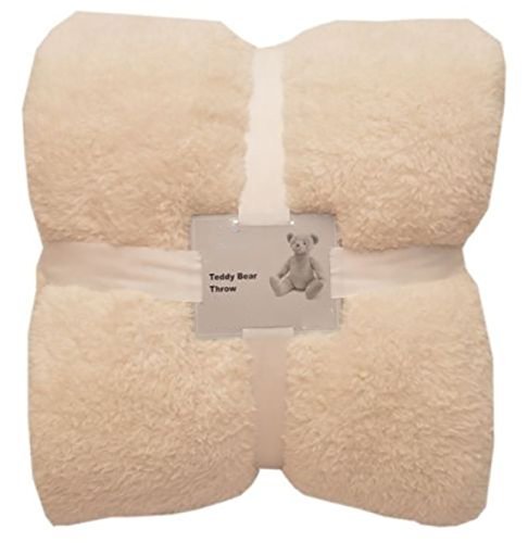 Queens Land Home Ultra Soft Teddy Bear Throws Cuddly Thick Warm Blanket. (Cream, Double) โ image 1
