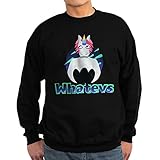 CafePress Sweatshirt mit Emoji-Einhorn, Whatevs, klassisch, Rundhalsausschnitt Gr. M, Schwarz