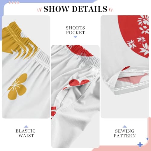 Rooster Floral Egg Boys Long Pants Soft Trousers Elastic Waist Kids Lounge Bottoms with Pockets S-XL4