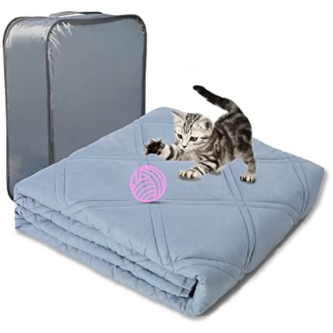 Winthome Original Weighted Blanket for Adult & Removable Cover, Heavy Blanket Designed for Insomnia, Anxiety and Stress Relief, 100% Natural Fabric with Premium Glass Beadsrs (Grey, 130x180cm 5kg) Cover