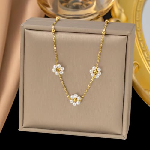 Imitation charmante pour femmes et fillettes : parure de perles chic