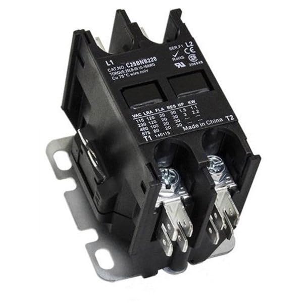 C25BNB220T Contactor, 2-Pole, 20 Amp, 24 VAC Coil Voltage