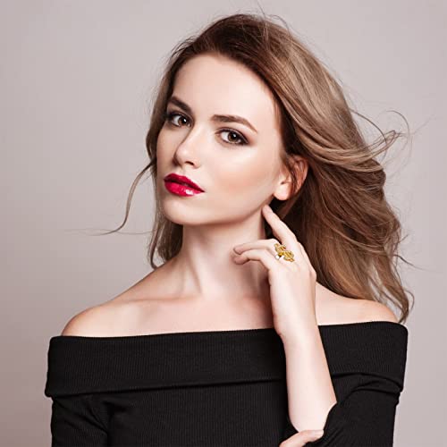 6 Pieces Crystal Dollar Sign Ring for Men, Hip Hop Symbol for Rapper Punk Costume Props, Zirconia US Open Ring4