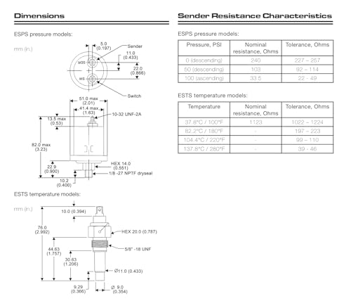 Murphy by Enovation Controls ES2P-100 Pressure Sender (05701858)