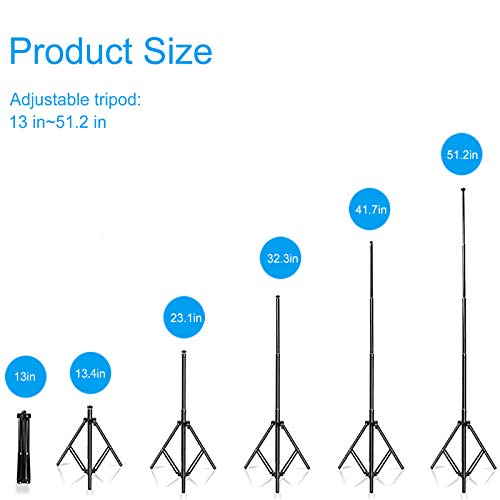 Leichtes Stativ 132 cm, tragbar und flexibel, kompatibel mit iPhone/Android/Kamera, Handy-Stativ für Videoaufnahmen – Bild 5