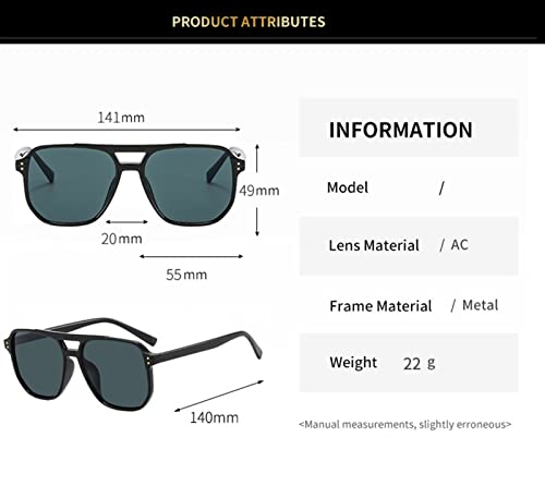 XINXIN Square Large Frame Sunglasses for Men and Women (Color : H, Size : Medium)3
